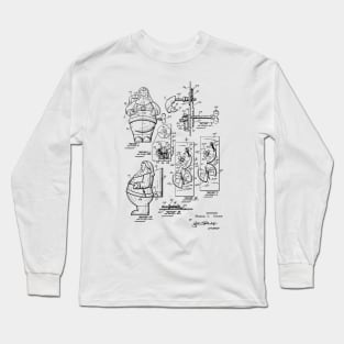 Santa Toy Christmas Gift Design Patent Drawing Long Sleeve T-Shirt